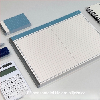 Bilježnica horizontalnog formata s perforiranim stranicama, premium za učenje, izuzetno debeli papir, oblik papirne cigle