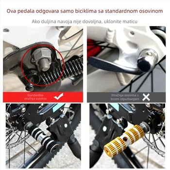 Aluminijski držač za stopalo za bicikl s pedalom na stražnjem kotaču i šupljom cijevi