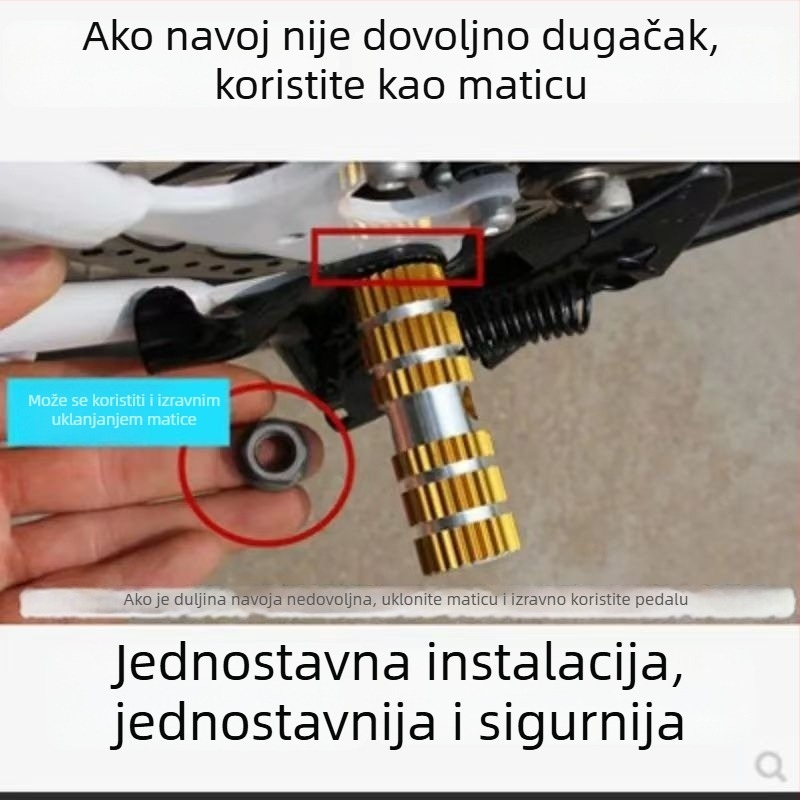 Aluminijski držač za stopalo za bicikl s pedalom na stražnjem kotaču i šupljom cijevi