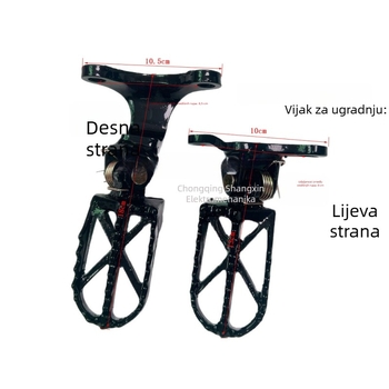 Prednje pedale za terenski motocikl – FODUO 250, metal, pečena lak