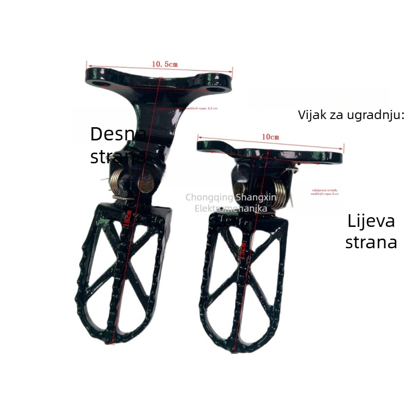 Prednje pedale za terenski motocikl – FODUO 250, metal, pečena lak