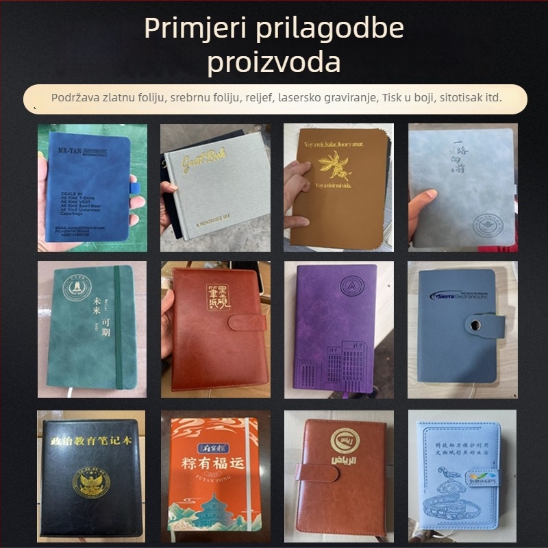 A6 mini džepni bilježnica Panda, PU korica, žično uvez, Dowling papir, 80 g/m², 300–400 stranica, kreativan stil bilježnice