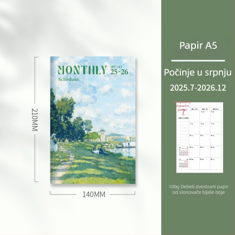 Delijia bilježnica — papir za korice, papir mase drvne, 100 g, kreativni trendovi, 1–50 stranica