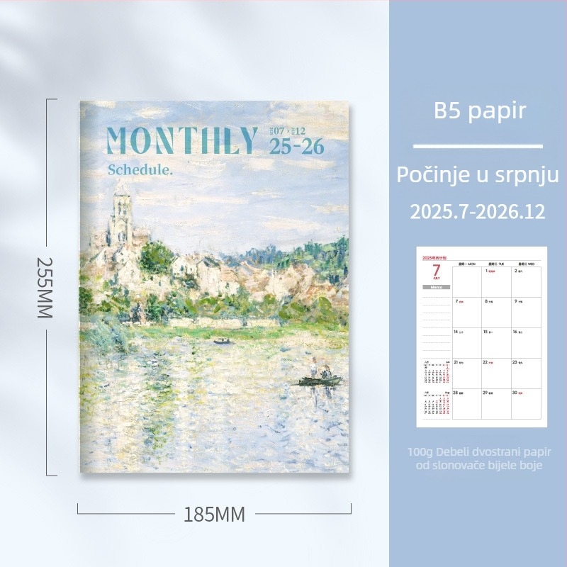 Delijia bilježnica — papir za korice, papir mase drvne, 100 g, kreativni trendovi, 1–50 stranica