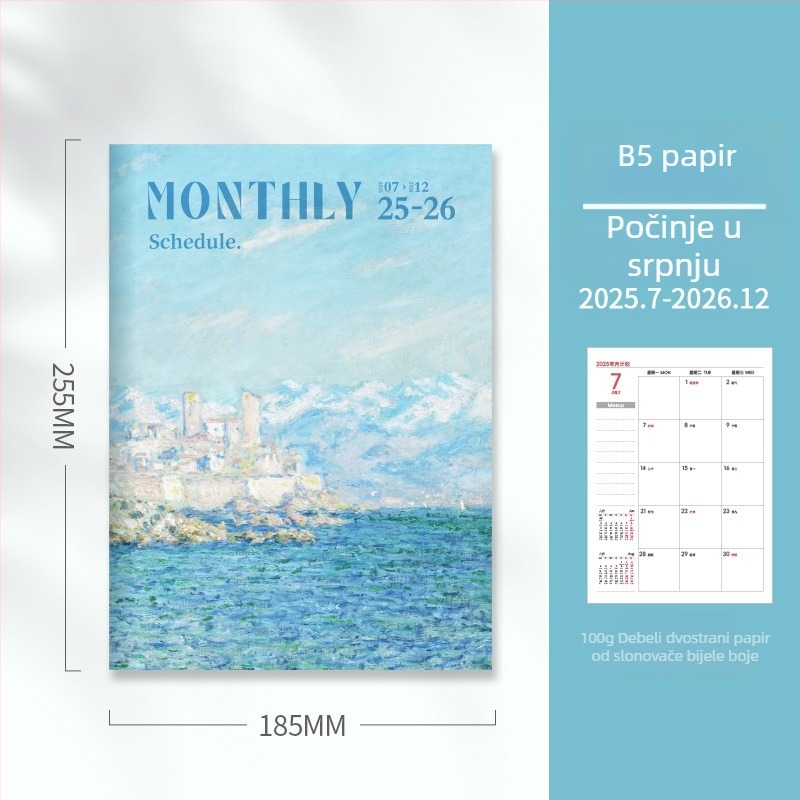 Delijia bilježnica — papir za korice, papir mase drvne, 100 g, kreativni trendovi, 1–50 stranica