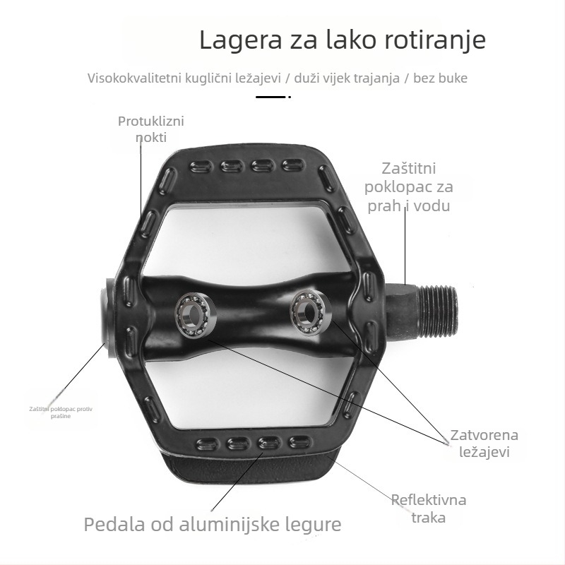 HS Dječji pedali za bicikl – univerzalni, aluminijska legura, kompatibilni s dječjim kolima i biciklima, izdržljivi, protuklizni