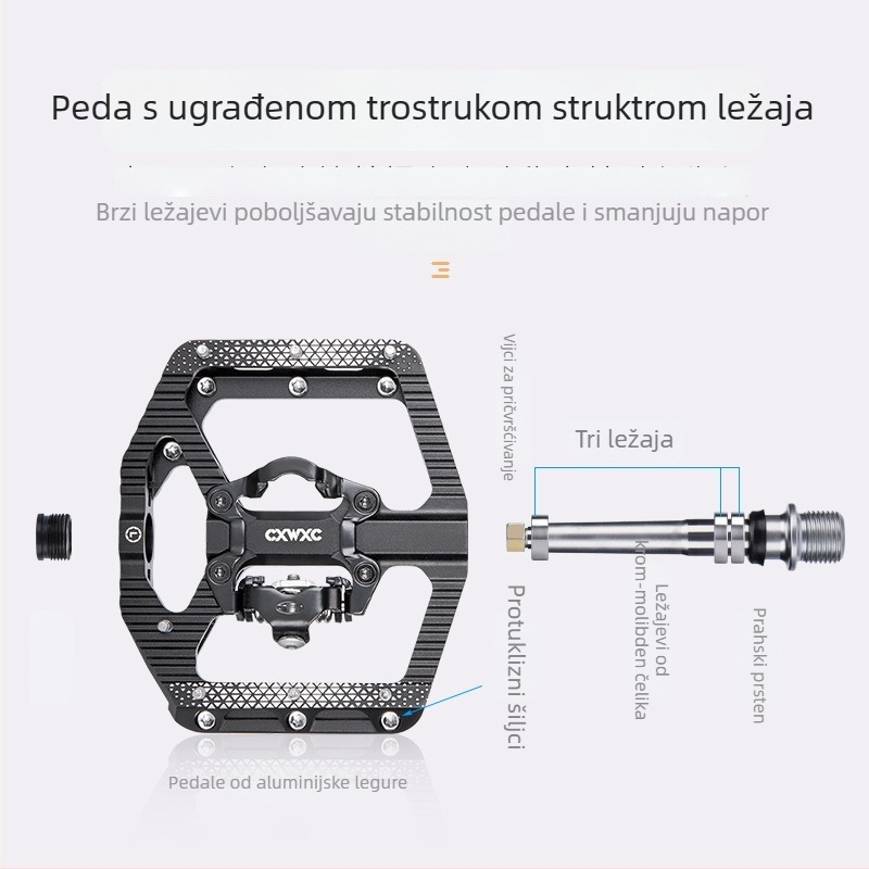 ROCES CX-156 Pedale od aluminijske legure s ležajevima za brdski bicikl