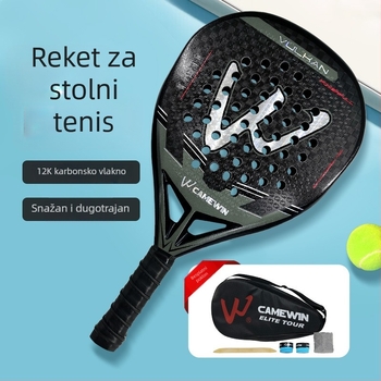 CAMEWIN teniska raketa – okvir od karbonskih vlakana, težina 95–100 g, ravni dizajn, tiskanje logotipa dostupno