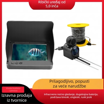 Podvodni detektor ribe s 220° širokim kutom, napajanje DC 10–18V, raspon dubine 0,6–30 m, podrška jeziku Engleski