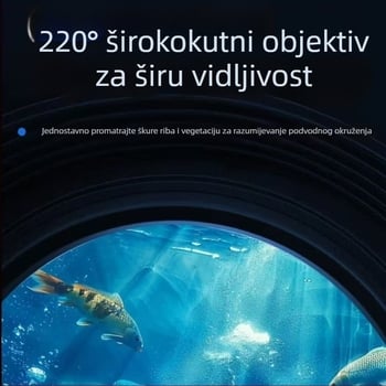 Podvodni detektor ribe s 220° širokim kutom, napajanje DC 10–18V, raspon dubine 0,6–30 m, podrška jeziku Engleski