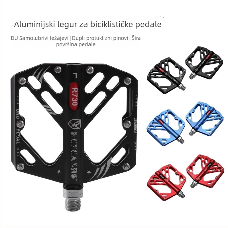 Yiyong R730 pedale za bicikl – kućište od aluminijske legure 6061, os od Cr-Mo čelika, protuklizne široke pedale, za MTB i cestovni bicikl