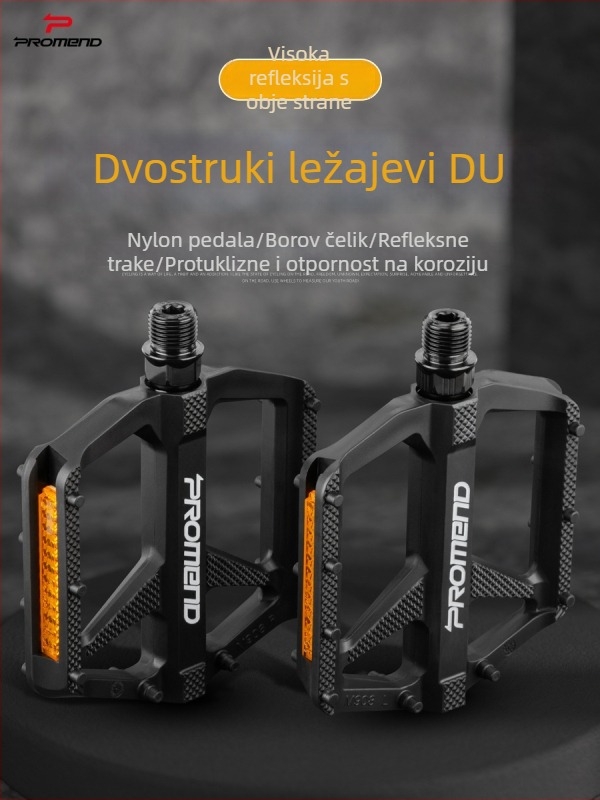 PROMEND PD-M22 pedale za bicikl, tijelo od najlona, os od boron čelika — ultra lagane 277 g, kompatibilni s planinskim, cestovnim i sklopnim biciklima