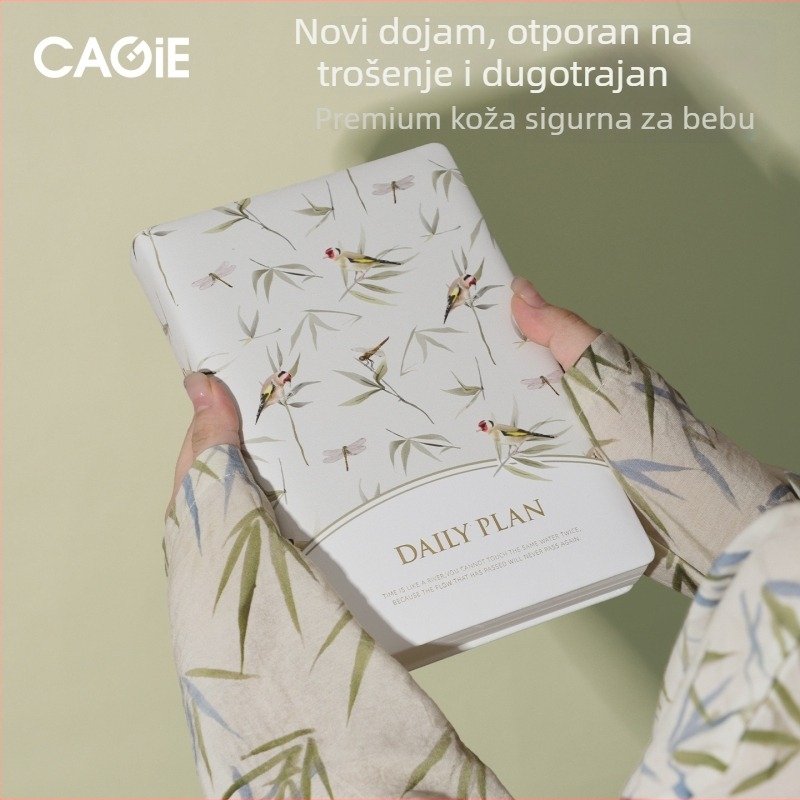 Dnevnik: ekstra debeo, kineskog stila, 1 stranica dnevno, godišnji kalendar (PU omot; šivano vezivanje; papir od drvene celuloze; 100 gsm; 300–400 stranica)