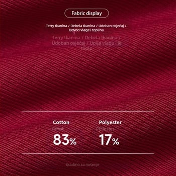 Ženski komplet hoodice s kapuljačom, stojeći ovratnik, dugi rukavi, terry tkanina 83% pamuk, 17% poliester, casual fitness komplet