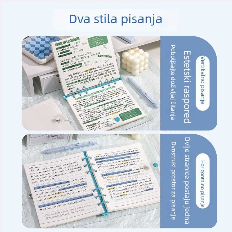 Bilježnica s PVC koricom, veza s labavim listovima, papir od drvene celuloze 70 g/m², 100–200 stranica