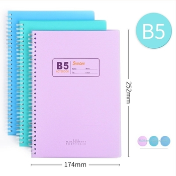 Spiralna bilježnica s PP korom, papir 70 g/m², 100–200 stranica, japansko-korejski stil