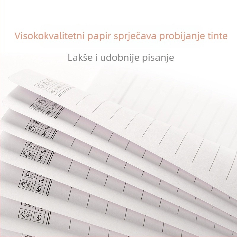 Spiralna bilježnica s PP korom, papir 70 g/m², 100–200 stranica, japansko-korejski stil
