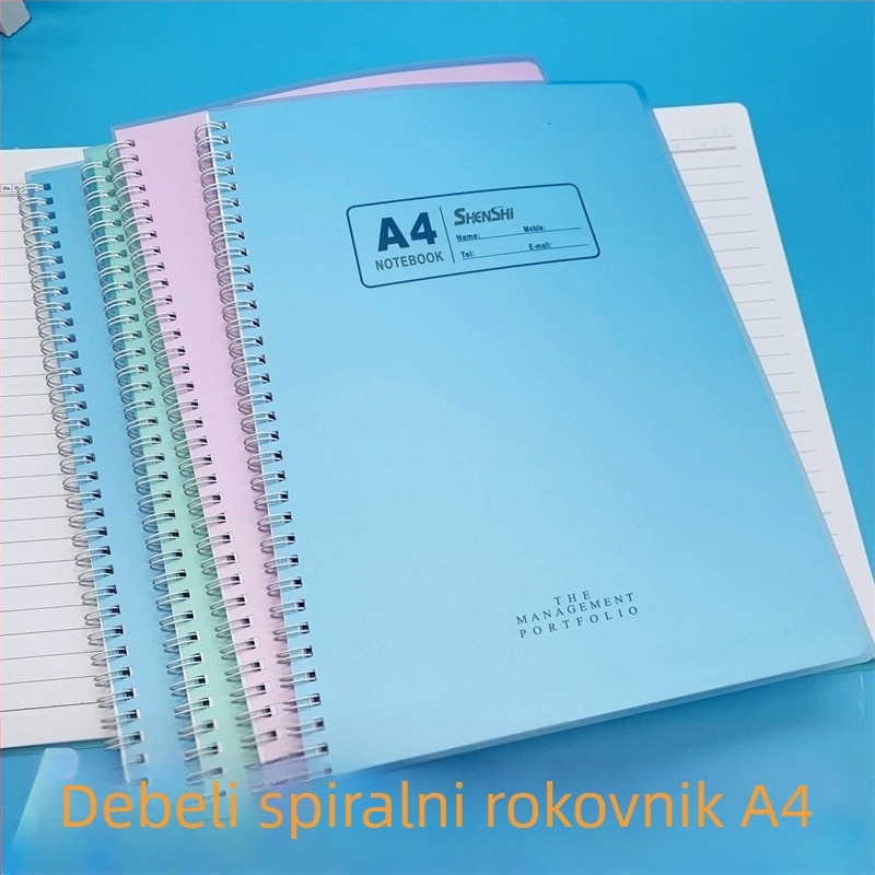 Spiralna bilježnica s PP korom, papir 70 g/m², 100–200 stranica, japansko-korejski stil