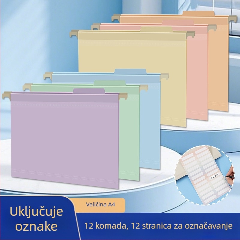 Brzi klip za viseće arhive s klasifikacijskim etiketama, PP materijal, model 260112