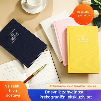 Dnevnik zahvale s platnenom omotom za brigu o sebi, engleska bilježnica na papiru Dowling