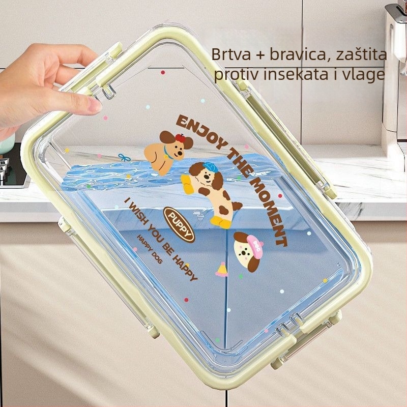 Crisper kutija za hladnjak - prozračna, zatvoren, prehrambena plastika, prijenosna, dvostruka vrata organizator za povrće i voće