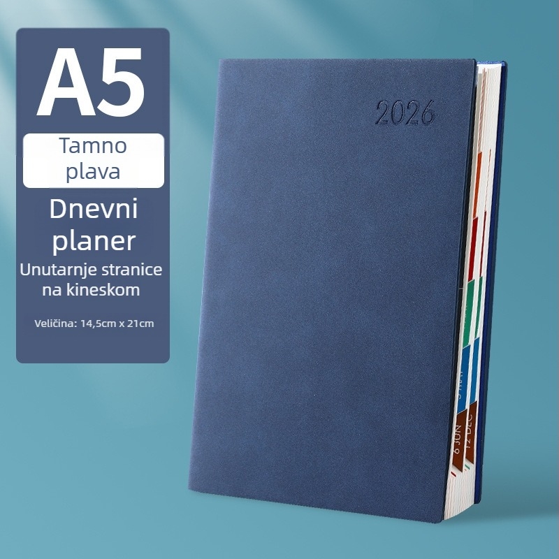 Poslovni dnevnik i planer s omotom od umjetne kože, Dowling papir 80 gsm, 100–200 stranica, težina 0,45 kg