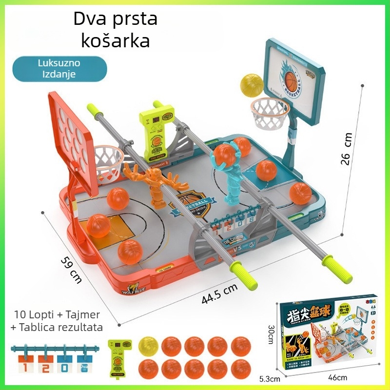 Dječja stolna igra basketa prstima – unutarnje interaktivno natjecanje uz tajmer, za djecu od 4 do 6 godina