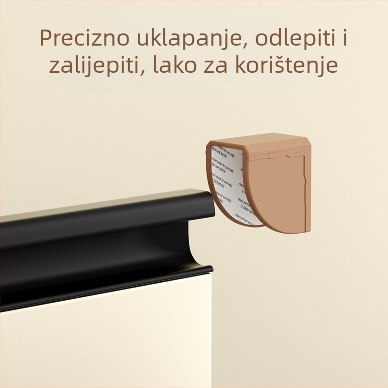 Zaštitnik kuta ormarića s ručkom u obliku ventilatora — zaštita od sudara za ladice, vrata i stolove; branda Wood bean, pakiranje 1200, šifra proizvoda 1111