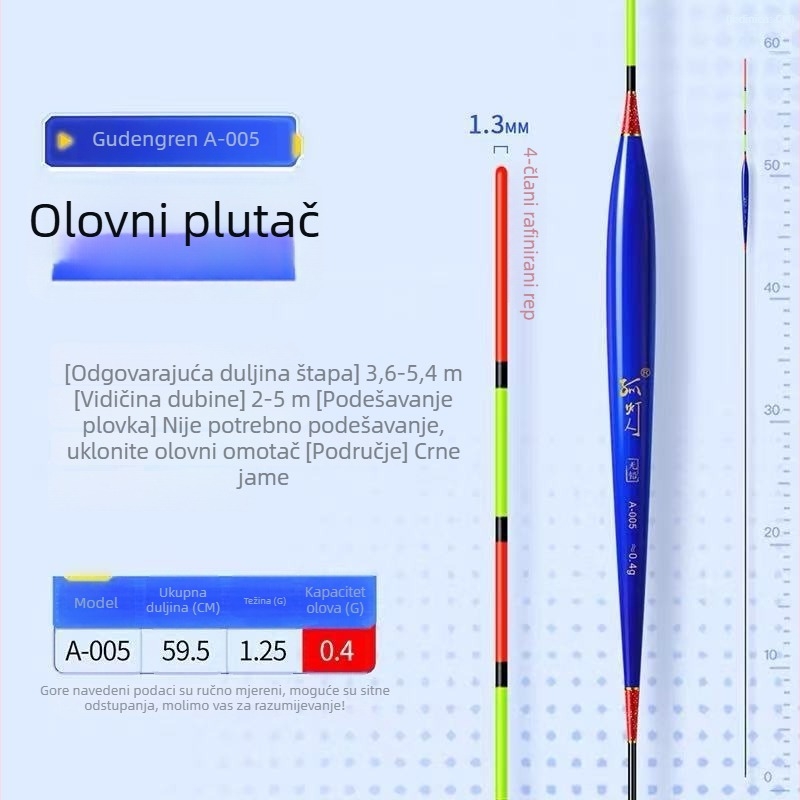 Plovak za vertikalni drift, marka Yueyang threesome, materijal: kompozitni materijal, porijeklo Linxiang, Hunan, kategorija: plovci i bure