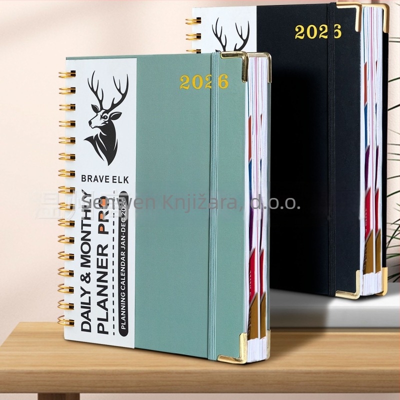 Takemori poslovni zapisnik s navlakom od umjetne kože, 80 gsm papir, 300-400 stranica, uredski bilježnica