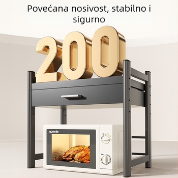 Polica za mikrovalnu pećnicu i kuhinjsko skladište, višestruke namjene, od karbonskog čelika, marke Five run