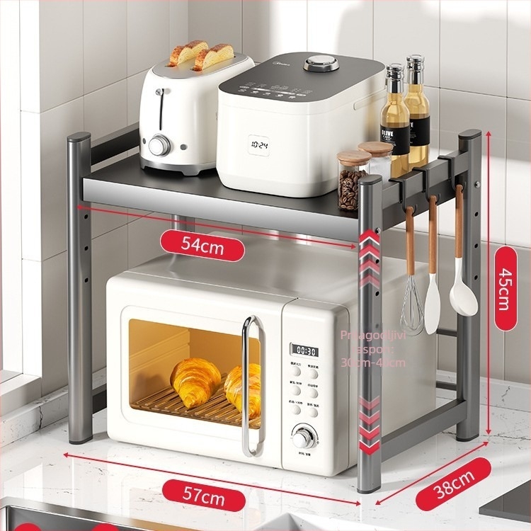 Polica za mikrovalnu pećnicu i kuhinjsko skladište, višestruke namjene, od karbonskog čelika, marke Five run