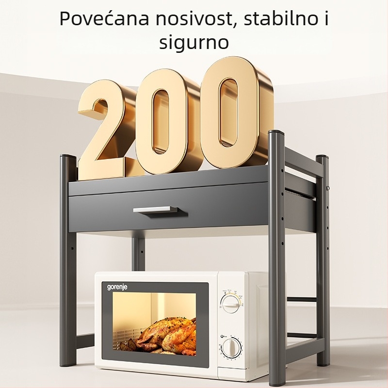 Polica za mikrovalnu pećnicu i kuhinjsko skladište, višestruke namjene, od karbonskog čelika, marke Five run