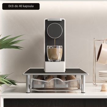 Love to pick up home Ladica‑tip kuhinjskog skladišta od karbonskog čelika za Nespresso kapsule – 1 razina, stolna instalacija, 6 kutija