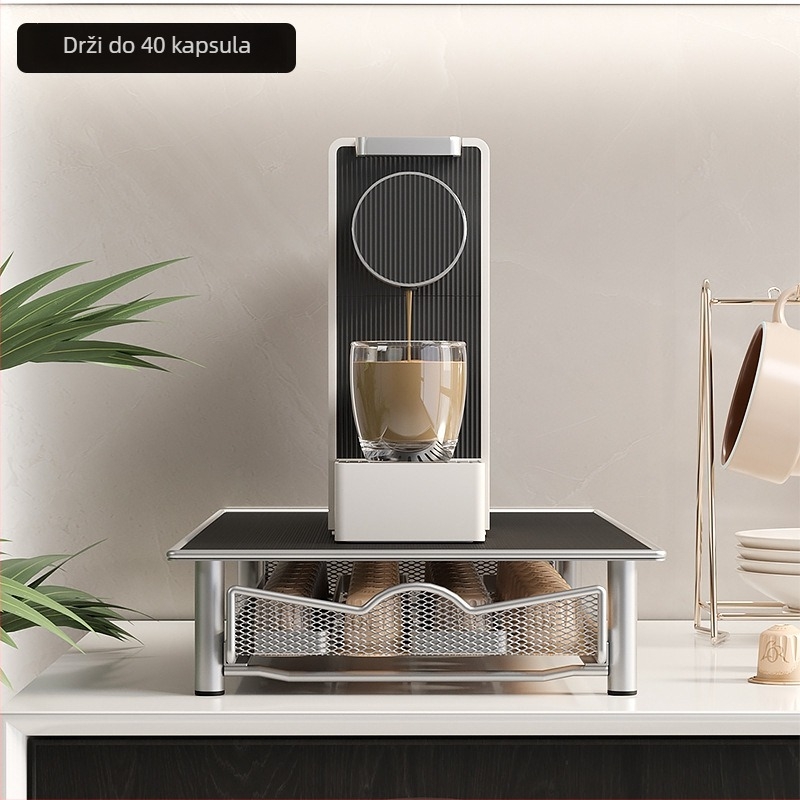 Love to pick up home Ladica‑tip kuhinjskog skladišta od karbonskog čelika za Nespresso kapsule – 1 razina, stolna instalacija, 6 kutija