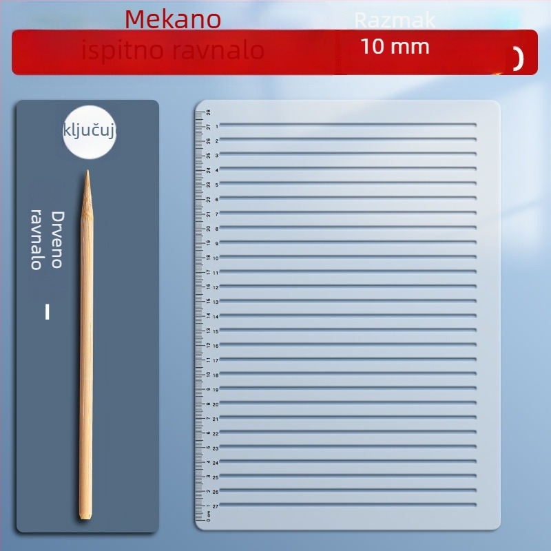 A4 ravnalo s mrežom, bez linija, razmak 0,9 cm i 1 cm, alat za magistarski ispit