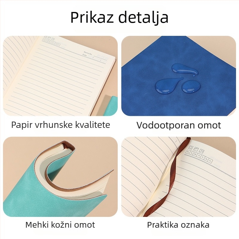 Start Macro bilježnica s PU kožnim omotom, žično povezivanje, Dowling papir 80gsm