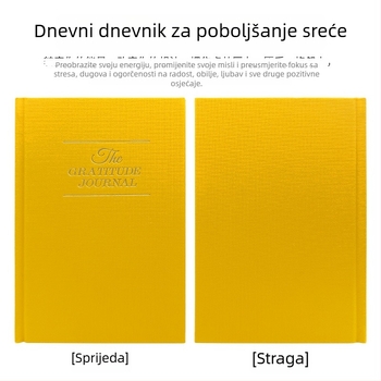 2026 Međunarodno izdanje engleskog dnevnika zahvalnosti, dnevnik za dnevne zapise i planer, s lanenom koricom