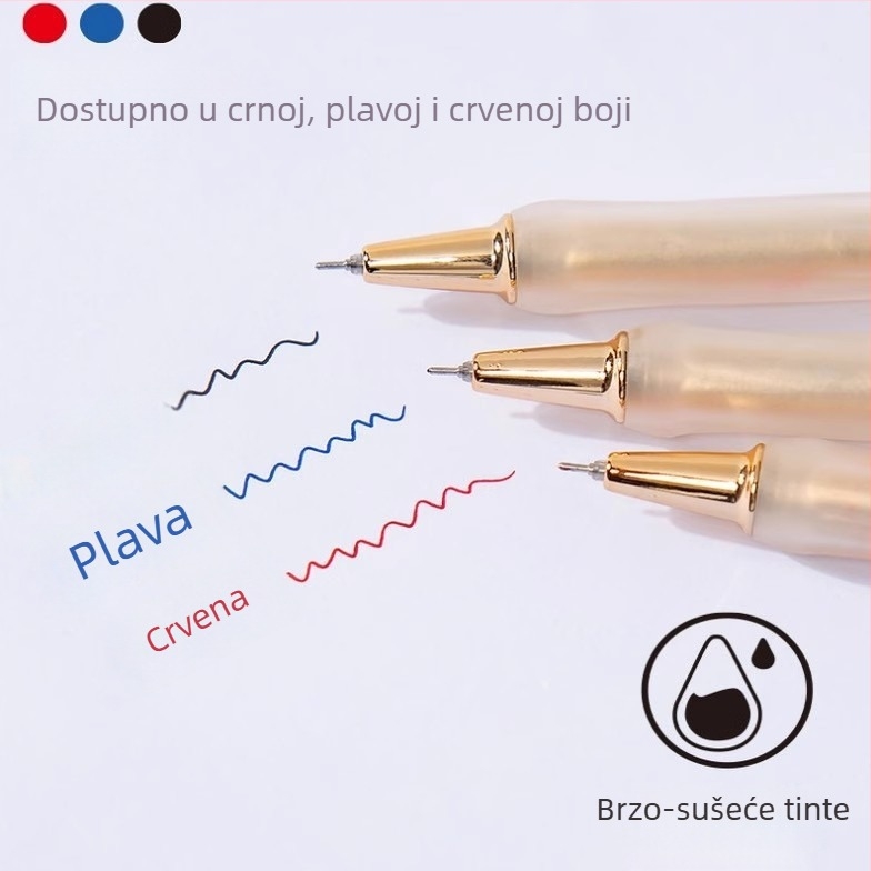 Heshuo Student gel pero na klik, otporan na padove, metalni vrh, plastično kućište, brzo sušeće mastilo, za ispite