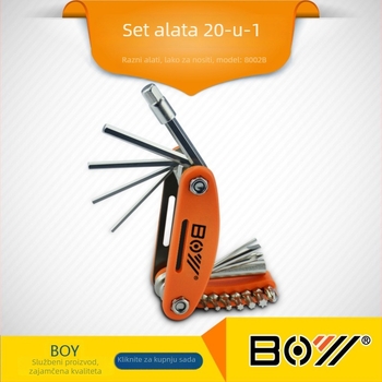 BOY Set alata za popravak guma bicikla za MTB - višenamjenski alat, CRV materijal, prilagodljiv