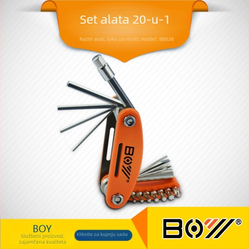 BOY Set alata za popravak guma bicikla za MTB - višenamjenski alat, CRV materijal, prilagodljiv