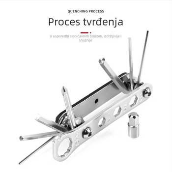 Set alata za popravak bicikla, višenamjenski set ključeva, 15-u-1 / 16-u-1, metal, marka Jielun