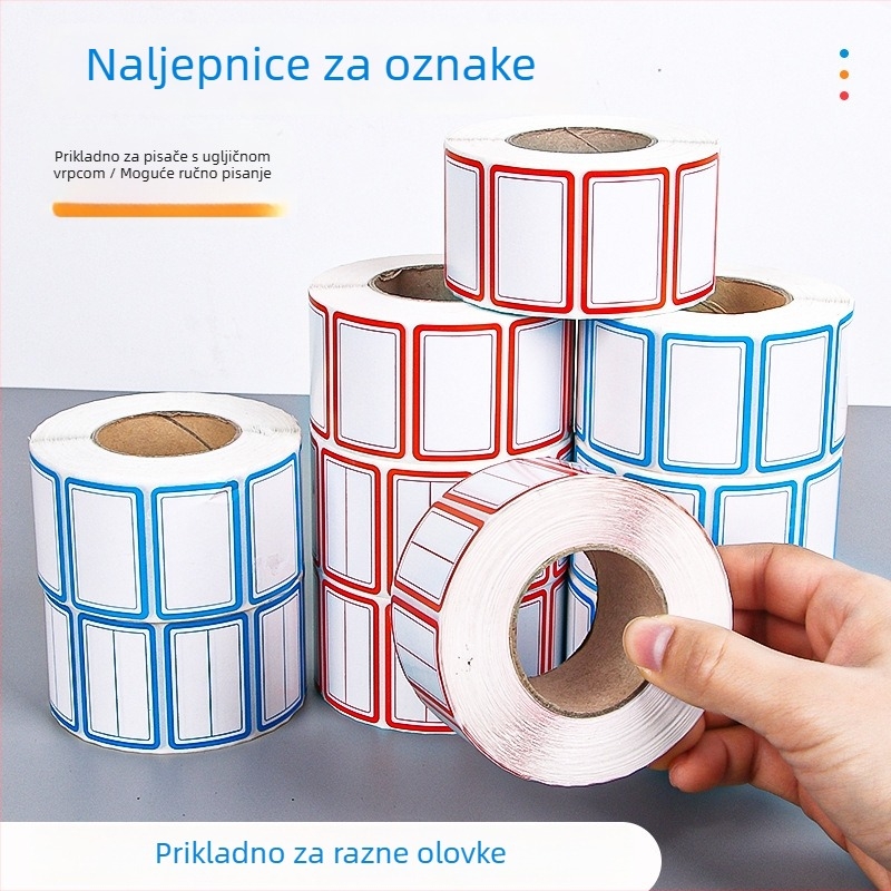 Fire rolo samoljepljive etikete – ručno napisane identifikacijske naljepnice, PVC materijal, 1000 naljepnica po roli