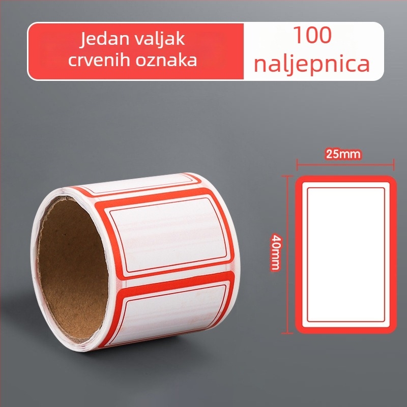 Fire rolo samoljepljive etikete – ručno napisane identifikacijske naljepnice, PVC materijal, 1000 naljepnica po roli