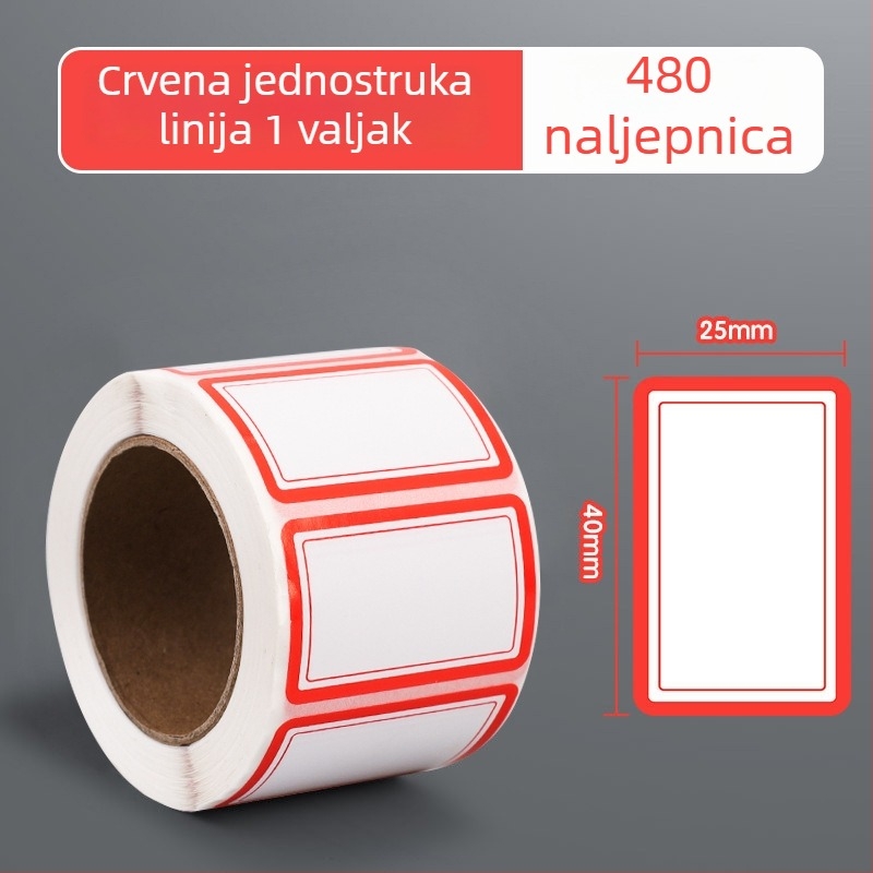 Fire rolo samoljepljive etikete – ručno napisane identifikacijske naljepnice, PVC materijal, 1000 naljepnica po roli