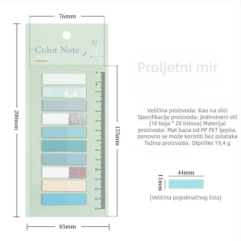 Indeksne naljepnice u europskom stilu Morandi PET za razdjelnike, ljepive, 200 stranica unutra, DIY indikator