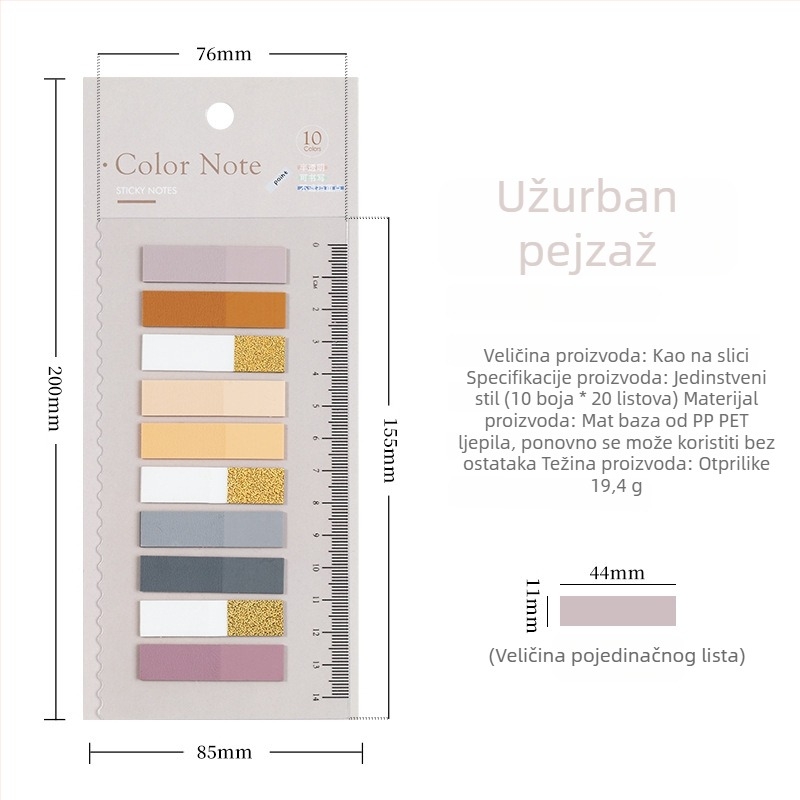 Indeksne naljepnice u europskom stilu Morandi PET za razdjelnike, ljepive, 200 stranica unutra, DIY indikator