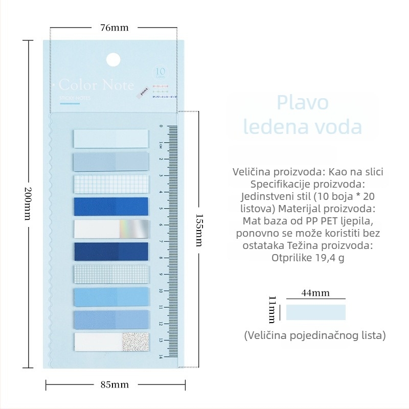 Indeksne naljepnice u europskom stilu Morandi PET za razdjelnike, ljepive, 200 stranica unutra, DIY indikator
