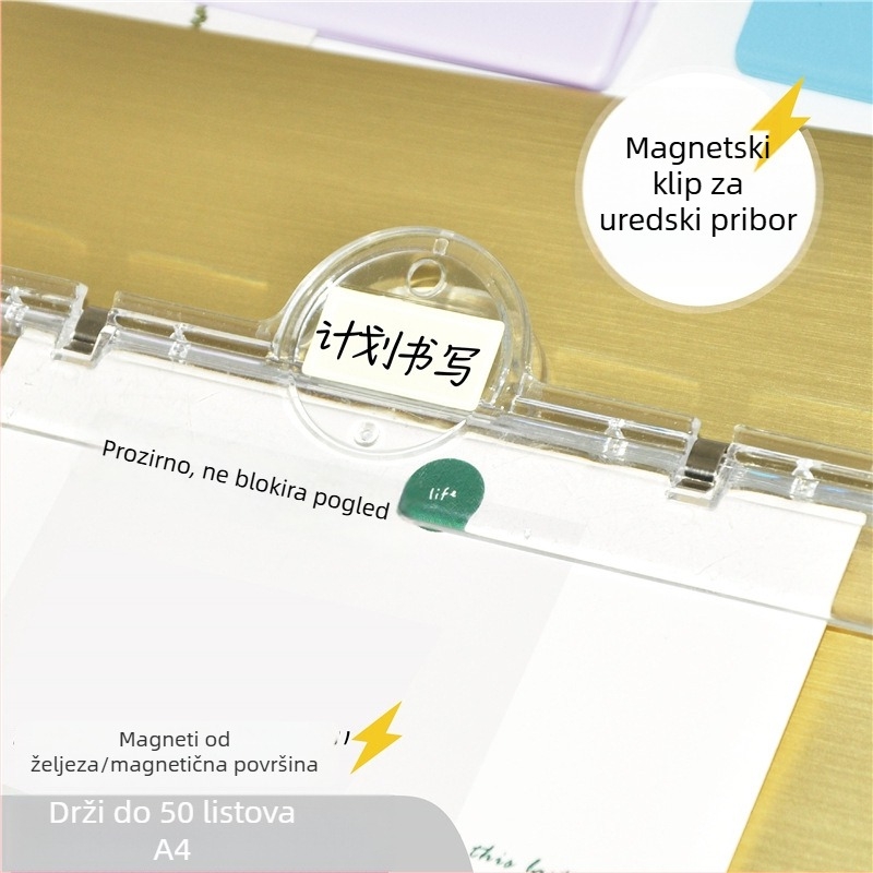Akrilni klip s magnetom za dokumente i ploče, snažan magnet