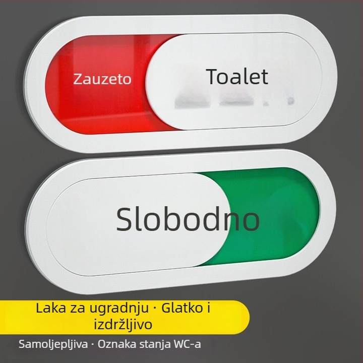 Znak stanja toaleta – UV tisak, visokokvalitetan akril, znak za vrata, portali znak, Haolong Craft